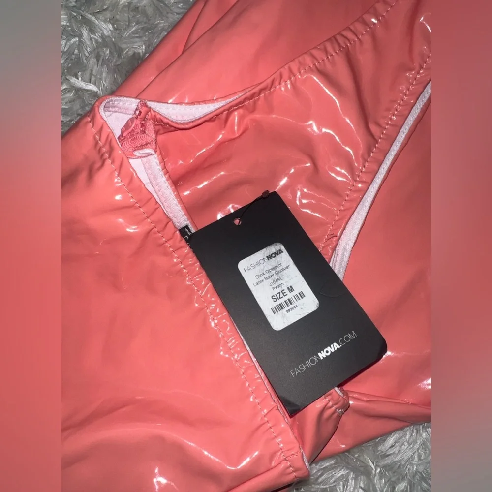 Fashion Nova Latex Biker Romper - Picture 6 of 7